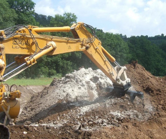 Bagger Bodenmischer Mischrechen
