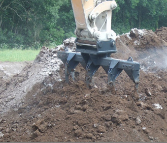 Bagger Bodenmischer Mischrechen