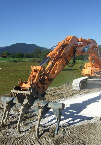 Bagger Bodenmischer Mischrechen