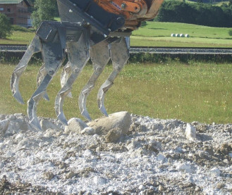 Bagger Bodenmischer Mischrechen
