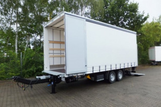 Tandem Planenanhänger mit Ladebordwand 1,5 t und Durchladbar-- Neufahrzeug 