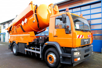  Saugwagen mieten u. Druckfahrzeug mieten LE 18.280 4x2 Müller 9m³ Kipper  ADR/GGVS +HD 