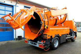  Saugwagen mieten u. Druckfahrzeug mieten LE 18.280 4x2 Müller 9m³ Kipper  ADR/GGVS +HD