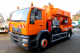  Saugwagen mieten u. Druckfahrzeug mieten LE 18.280 4x2 Müller 9m³ Kipper  ADR/GGVS +HD