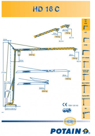 Baukran Potain HD 16 C 