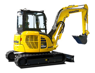 Komatsu PC 45 4,5 Tonnen Bagger MS03 Ink. Grabenräumer & Tiefenlöffel zur Tagesmiete. 