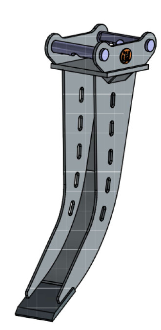 Telelöffel Drainagelöffel mit gerader Schneide, 800mm Grabtiefe, 150mm Arbeitsbreite, MS01, Lehnhoff Pforzheim
