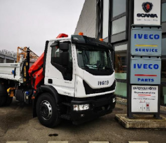 LKW Kipper Iveco Eurocargo ML180E32K DSK und PALFINGER Ladekran PK12.50I SLD 5 