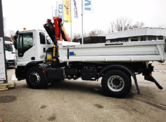 LKW Kipper Iveco Eurocargo ML180E32K DSK und PALFINGER Ladekran PK12.50I SLD 5
