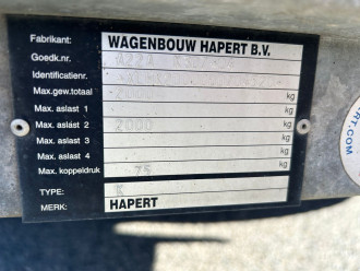 Planenanhänger Hapert K 2000 geschlossener Anhänger Tandem