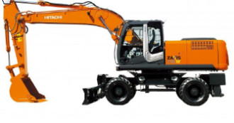 Radbagger Hitachi ZX210W-1 Verstellausleger OilQuick OQ70/55 Plauen