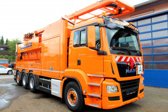 Saugfahrzeug mieten Wasserrückgewinner MAN 8x4-4 Müller 14,5m³ EWA 