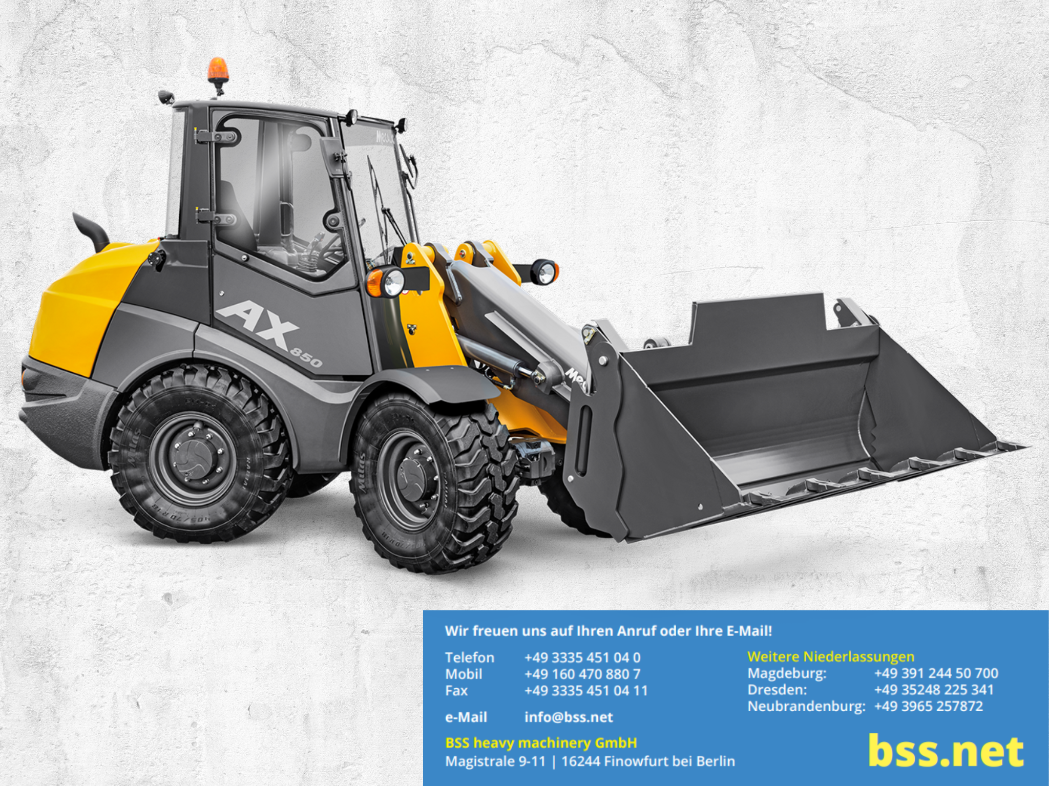 Mecalac AX850 Radlader knickgelenkt mieten