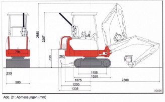 Minikoparka Takeuchi TB 216 PT Hybrid