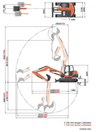 Minibagger Kubota KX 080-3 Verst./Powertilt/Grf
