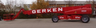 Teleskopowa platforma robocza z silnikiem wysokoprężnym o wysokości roboczej 56 m 