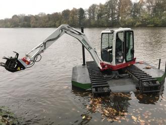 Amphibienbagger / Schwimmbagger Waterking WK20 mit Bioöl