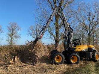 Universal Mobilbagger Mecalac 12MTX Greenjob 6x4 für Gewässerunterhaltung