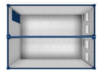 BÜRO- /MANNSCHAFTSCONTAINER "DOPPELANLAGE" BM20' 