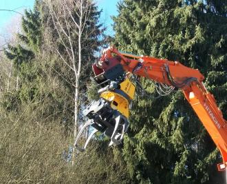 Fällgreifer mit MS08 für Bagger 7 - 12 t 