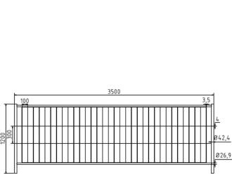 Zaun 3,5 x 1,2m vz_M100