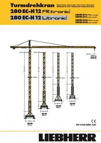 Liebherr 280 ECH Turmdrehkran Obendreher Memmingen