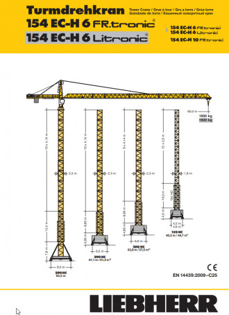 Liebherr 154 EC-H 6 Turmdrehkran Obendreher Memmingen