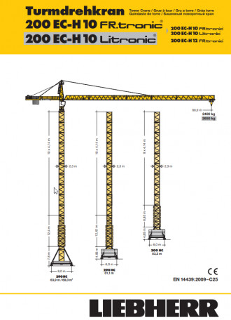 Liebherr 200 EC-H Turmdrehkran Obendreher Memmingen