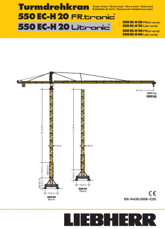 Liebherr 550 EC-H 20 Turmdrehkran Obendreher Memmingen