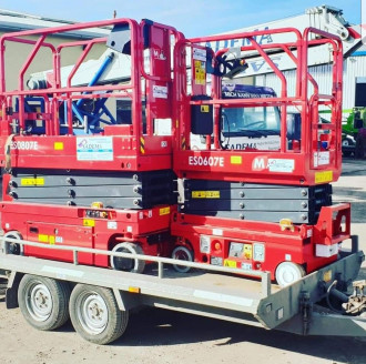 Elektro Scherenbühne 6m Arbeitshöhe 76cm breit. Tragkraft 230kg 