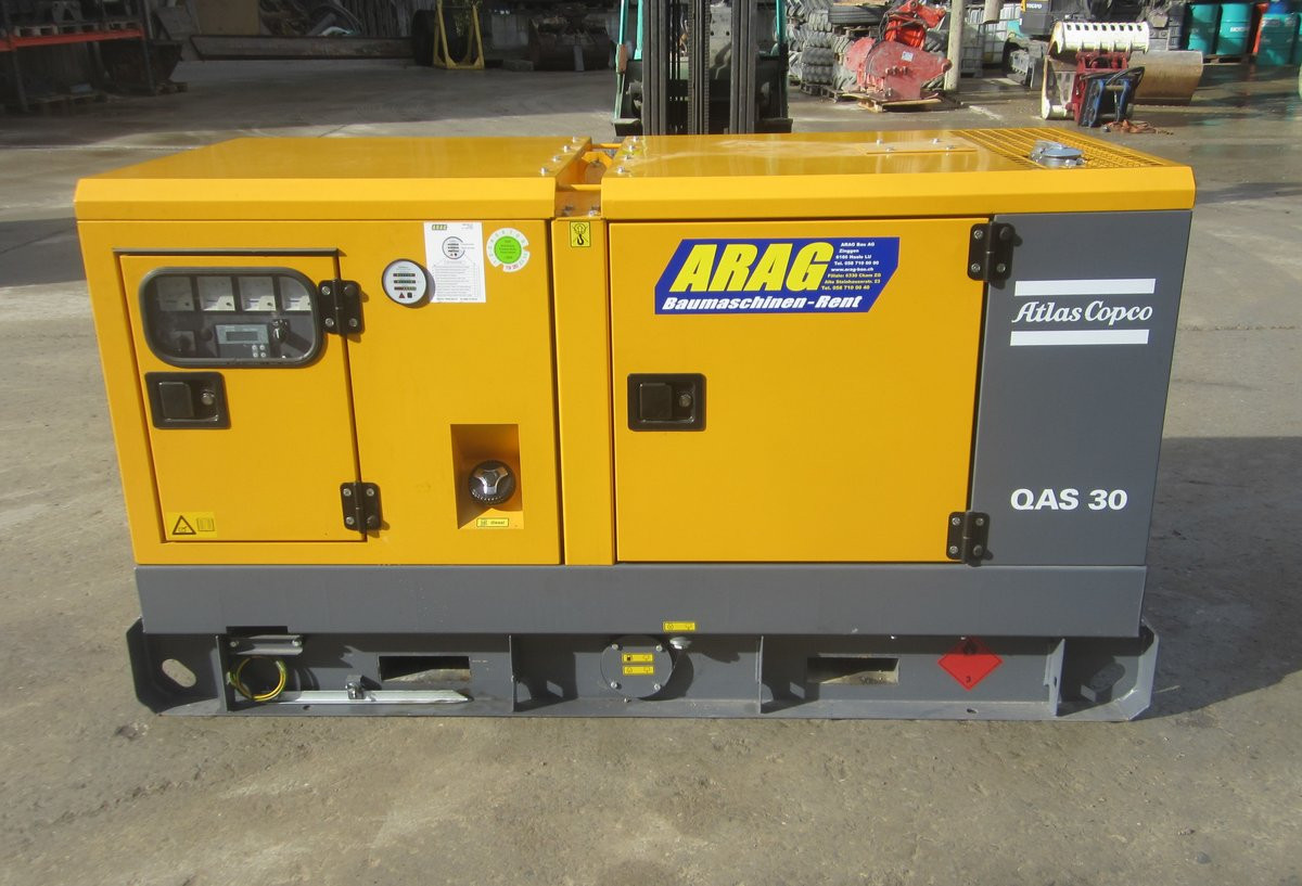 Atlas Copco QAS30 30kVA Stromaggregat Schweiz