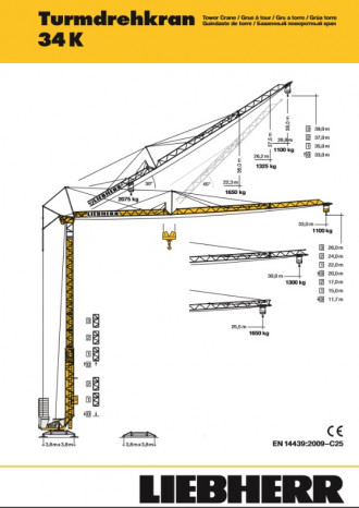 Baukran Ingolstadt mieten Liebherr 34 K 