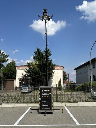 Professionelle Baustellenüberwachung | Videoüberwachungssystem | Kameraturm