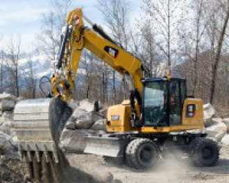 Mobilbagger Rostock mieten CAT M 313 Tessin