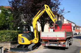 Minibagger Rostock mieten Komatsu PC 55 Tessin