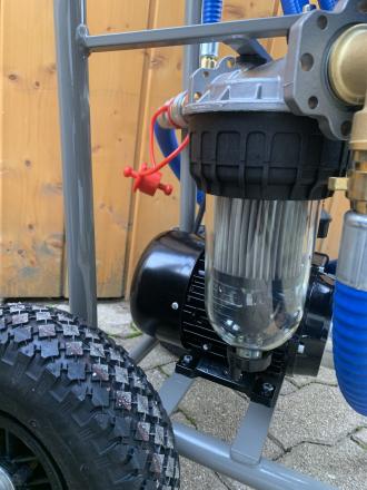 Heizölpumpe Dieselpumpe Heizöltank Leerungspumpe Profi Impellerpumpe, selbstansaugend, 230V, 60l/ min, bis 30m Schlauch, mit Zapfpistole und Filtereinheit, Zuwa