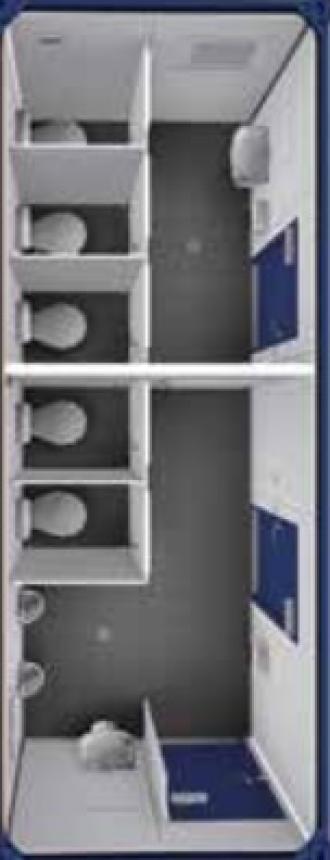 WC Container Damen Herren WC 20‘ (6 m) 