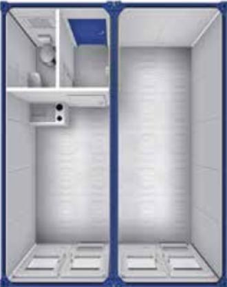 Doppelcontainer BM 20‘ (6 m) mit Küche und WC 
