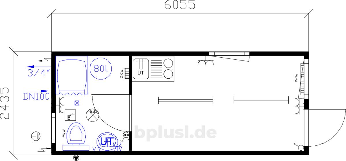 Bauleitercontainer Typ 20’ / 6 m