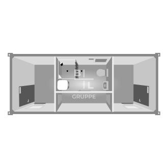 Schwarz und Weiß Container 20ft / 6 m (SW20) 