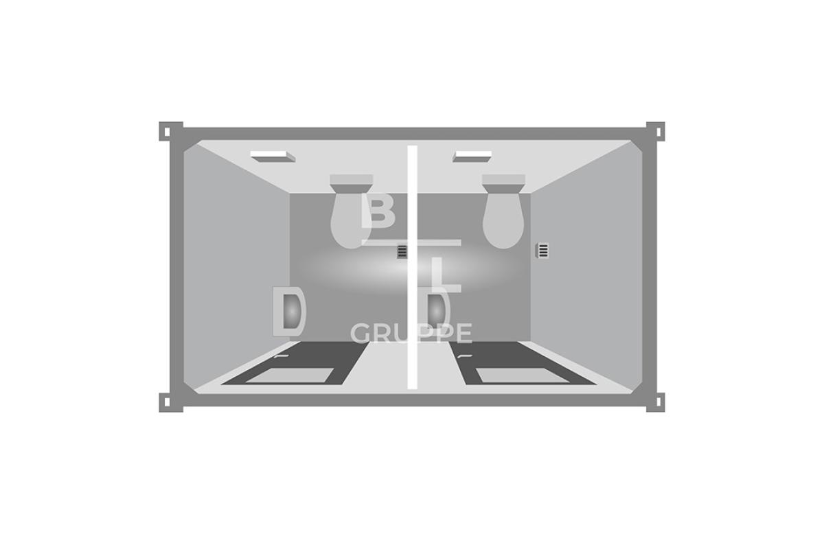 Sanitärcontainer WC-Container 8’ (WC8) – Kompakte Standardausführung