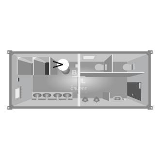 Sanitärcontainer Typ 20’ / 6 m (SA20) – Standardausführung Chemnitz