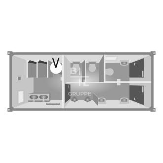 Sanitärcontainer 2get. (DBV) Typ 20ft / 6 m (SA20DBV) – Getrennte Ausführung Straubing