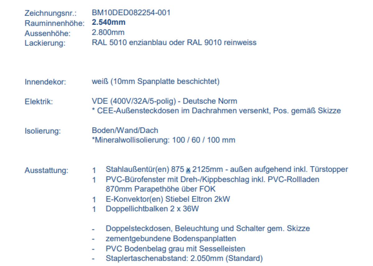 BÜRO- /MANNSCHAFTSCONTAINER BM10'