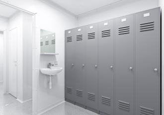 WC-/Dusch-Container Schwarz-Weiß Schleusencontainer Sanitärcontainer