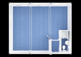 Trioanlage mit Windfang, WC und Dusche - 20 ft - 6 x 7,5 m Duo- & Trioanlagen