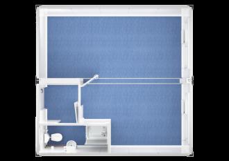 Duoanlage mit Windfang, WC und Dusche - 20 ft - 6 x 6 m Duo- & Trioanlagen