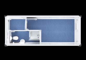 20-Fuß-Wohncontainer mit WC/Dusche Raumcontainer
