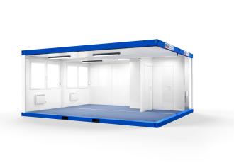 Duoanlage mit Windfang, WC und Dusche - 20 ft - 6 x 5 m Duo- & Trioanlagen