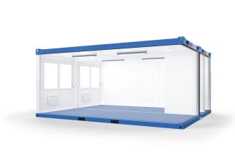 Duoanlage mit Windfang und WC - 20 ft - 6 x 5 m Duo- & Trioanlagen